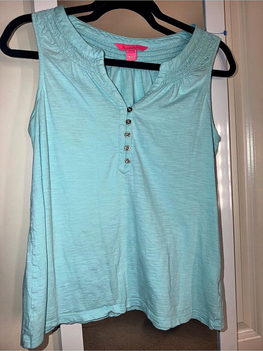 Lilly Pulitzer Aqua Tank with buttons M